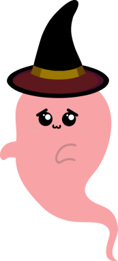 Büyük şapkalı sevimli pembe uzaylı çizgi filmi. Beyaz arkaplanda izole edilmiş vektör illüstrasyonu.