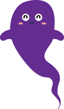 mor hayalet, illüstrasyon, beyaz arkaplanda vektör.