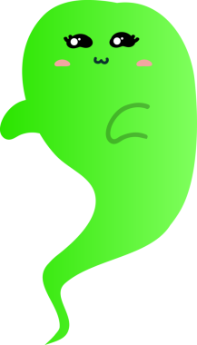 Şirin yeşil hayalet, vektör çizimi