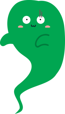 Yeşil renkli şirin bir canavar.