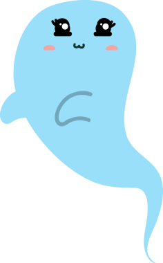 Şirin mavi hayalet, vektör çizimi