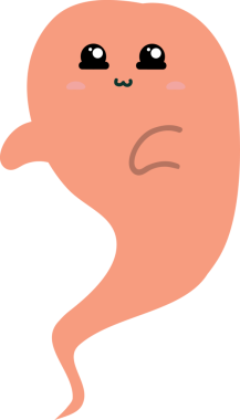 Şirin pembe gülümseyen çizgi film karakteri. vektör illüstrasyonu