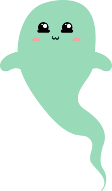 Tatlı çizgi film hayaleti. Vektör illüstrasyonu