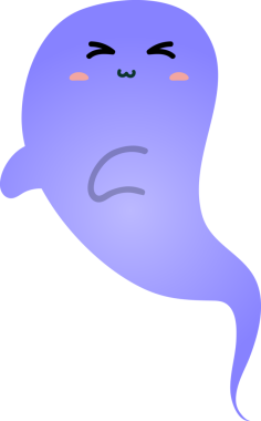 Cadılar Bayramı hayalet simgesi, karikatür tarzı