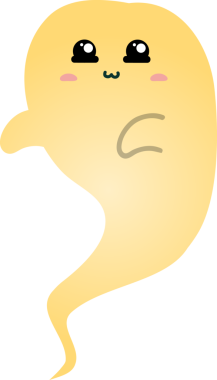 Sarı hayalet çizgi filminin vektör çizimi