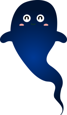 Cadılar Bayramı hayaleti, vektör illüstrasyonu, beyaz arkaplan.