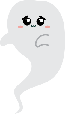 Tatlı hayalet çizgi film karakterinin vektör çizimi