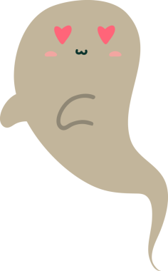 Tatlı bir hayaletin karikatür çizimi..