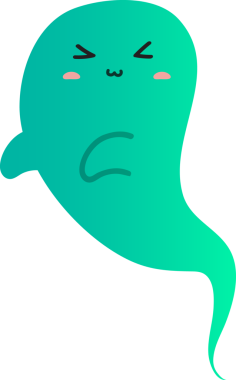 Şirin yeşil ve pembe hayalet.