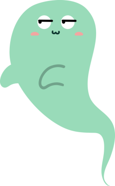 izole çizgi film kawaii şirin hayalet ikon vektörü