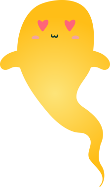 kawaii sevimli sarı kalp çizgi film vektör çizimi tasarımı