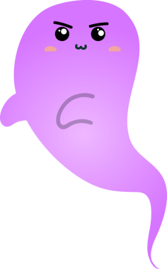 Beyaz arkaplandaki izole şirin hayalet, vektör illüstrasyonu