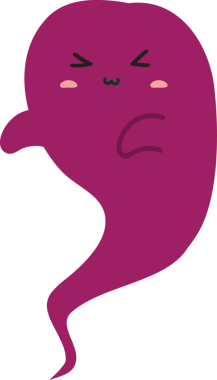 Sevimli ve üzgün hayalet. izole vektör simgesi