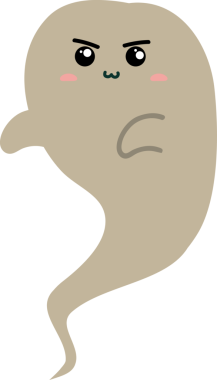 Sevimli çizgi hayalet vektör çizim