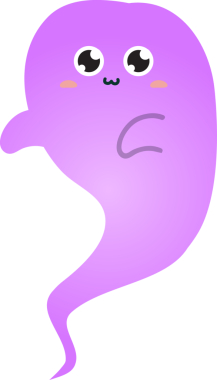 şirin mor hayalet, illüstrasyon, beyaz arkaplanda vektör.