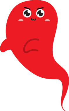 Tatlı kırmızı çizgi film hayaleti.