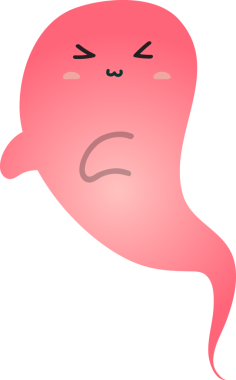 Beyaz arkaplanda pembe canavarın vektör çizimi