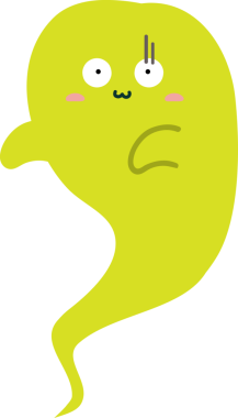 Çizgi film karalaması yeşil hayalet