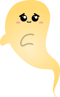 Şirin kawaii hayalet surat.