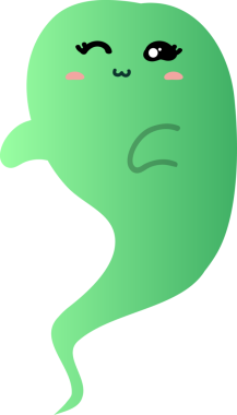 Tatlı kawai hayaleti çizgi filmi.