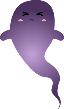 şirin hayalet, vektör illüstrasyonu, renk biçimi.