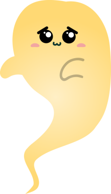 beyaz arkaplanda resimli şirin bir hayalet.