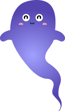 mor hayalet, beyaz arkaplanda illüstrasyon vektörü