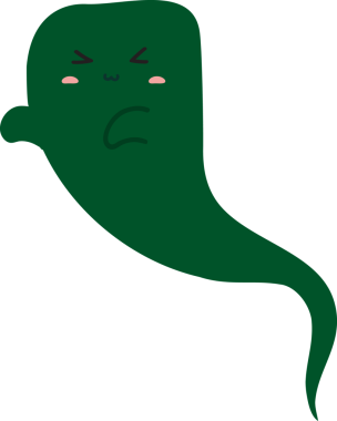 Çizgi film hayaleti, beyaz arkaplanda resimler