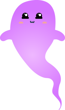 mor hayalet, illüstrasyon, beyaz arkaplanda vektör.