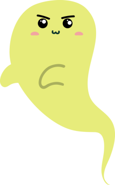 Bir çizgi film hayalet vektör illüstrasyonunun izole kawaii 'si