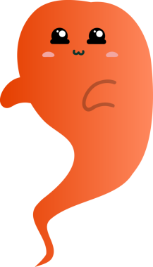 Şirin kırmızı hayalet, vektör çizimi