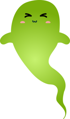 Şirin yeşil hayalet, vektör çizimi