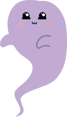 şirin mor hayalet, illüstrasyon, beyaz arkaplanda vektör.