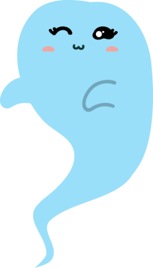 kawaii hayalet, illüstrasyon, beyaz arkaplan vektörü.