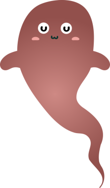 Kahverengi hayalet vektör illüstrasyonunun izole kawaii 'si