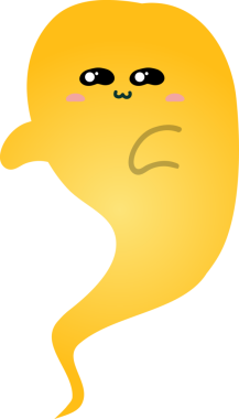 Sarı sevimli hayaletin vektör çizimi