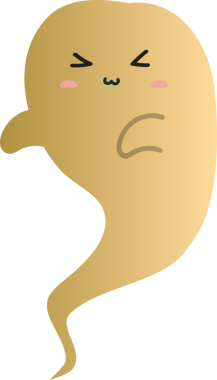 şirin bir hayalet karikatürü, vektör çizimi