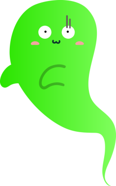 Şirin hayalet. vektör karikatür çizimi arkaplanda izole edildi.