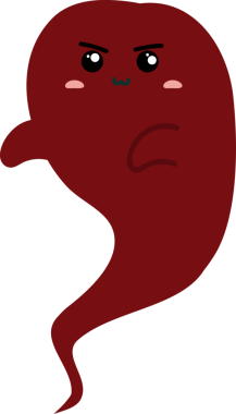 Tatlı kırmızı hayalet çizgi filmi.