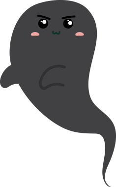 Karikatür, iri gözlü sevimli canavar.