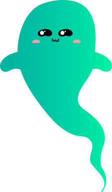 yeşil hayalet, illüstrasyon, beyaz arkaplanda vektör.