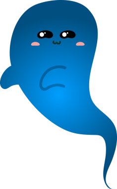 Beyaz arka planda mavi canavar. vektör illüstrasyonu.