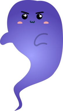 beyaz arkaplanda mor hayalet