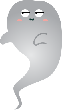 beyaz arkaplanda izole edilmiş çizgi film hayaleti