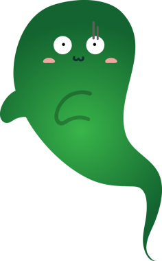 Çizgi film yeşil hayalet yüzü