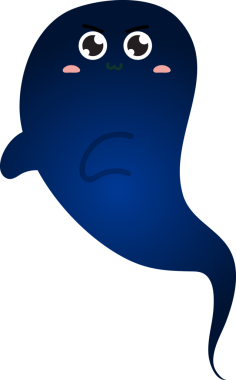 Mavi karikatür mavi hayalet.