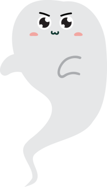 İzole edilmiş hayalet çizgi filmi. vektör çizimi tasarımı