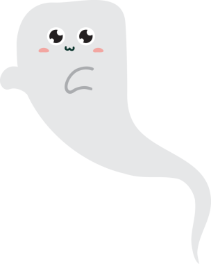 izole hayalet çizgi film tasarımı