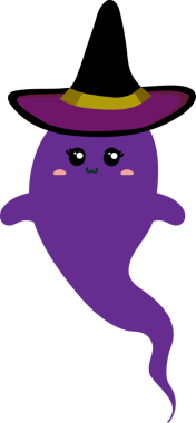 Şapkalı şirin mor kedi, vektör çizimi.