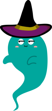 Vektör çizimi. Şapkalı şirin bir canavar ve kocaman gülüşlü yeşil bir şapka.